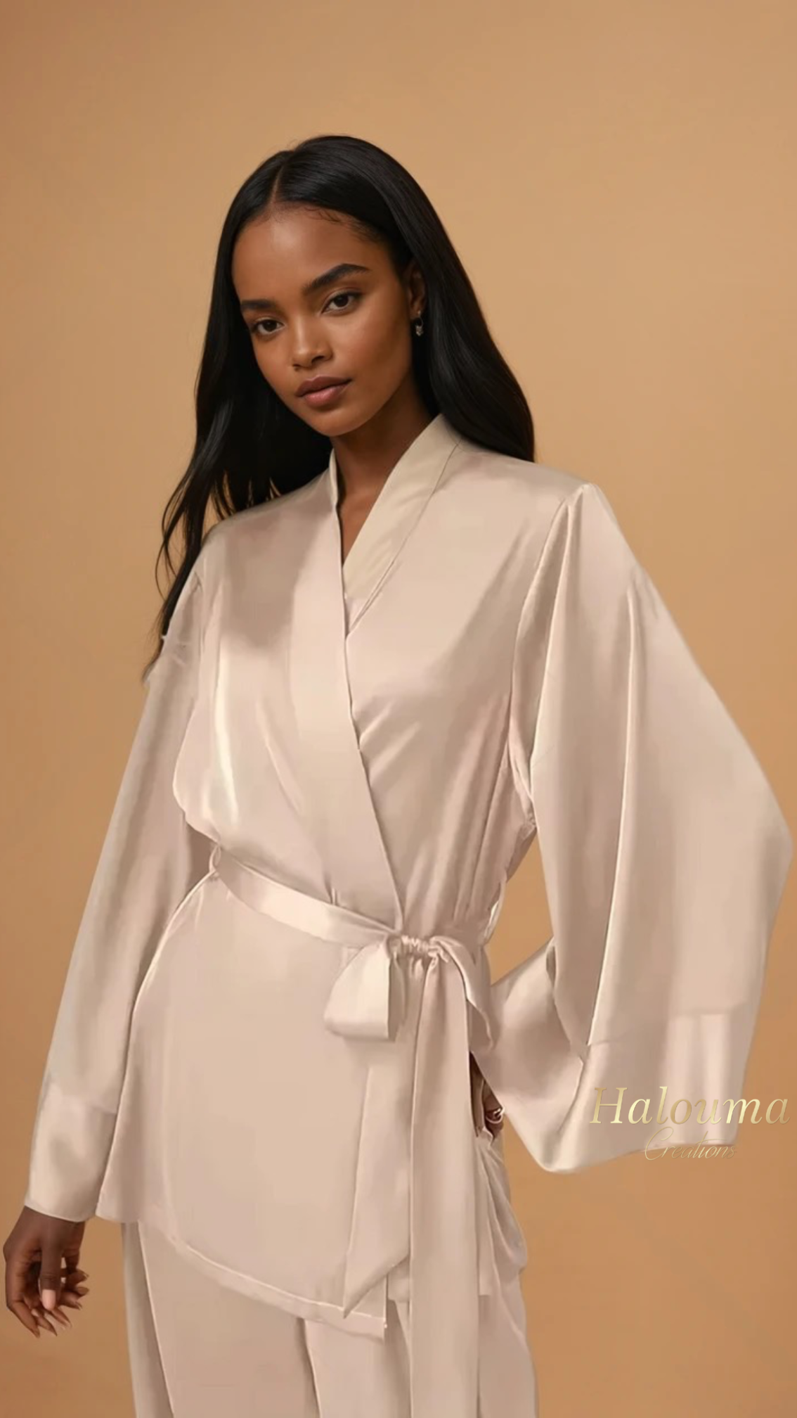 ENSEMBLE PYJAMA KIMONO 2 PIÈCES PERSONNALISÉ NOIR