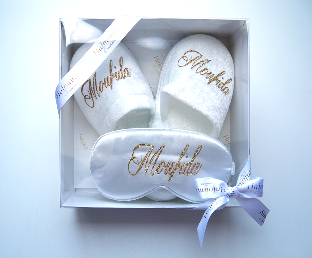 BOX CHAUSSONS & MASQUE DE NUIT PERSONNALISÉ