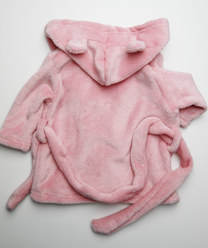 PEIGNOIR PILOU BÉBÉ ROSE PERSONNALISÉ