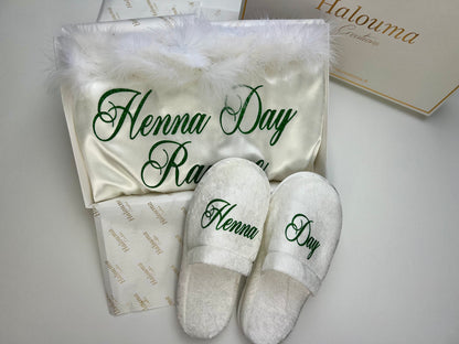 BOX HENNA DAY KIMONO PLUME & CHAUSSONS PERSONNALISÉ